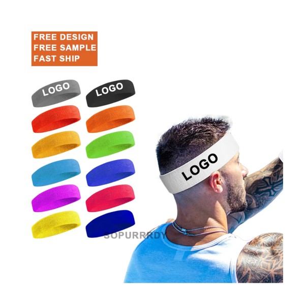 Custom Workout Headband Manufacturer - Moisture-Wicking Athletic Sweatband with Embroidery