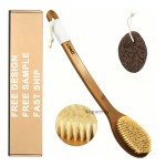 Custom Bath Brush Factory - Long Handle Wooden Dry Body Back Bath Brush