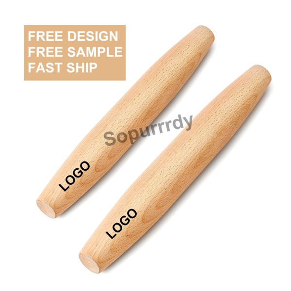 Custom Rolling Pin Factory - French Beech Wood Tapered Dough Rolling Pin