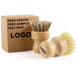 Custom Dish Brush Manufacturer - Bamboo Dish Scrub Brushes Set Wooden Cleaning Brush