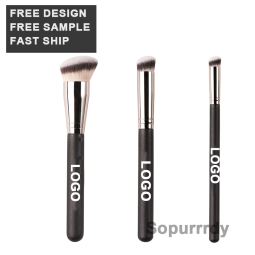 Custom Makeup Brush Set Manufacturer - Angled Synthetic Kabuki Foundation Brush Set