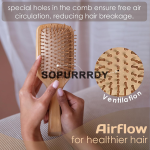 Custom Hair Brush Set Manufacturer - Bamboo Detangling Scalp Massager Comb Set