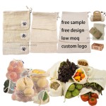 Custom Mesh Bag Manufacturer - Reusable Organic Cotton Drawstring Produce Sack