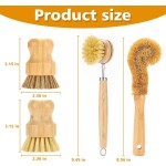 Custom Dish Brush Set Manufacturer - Bamboo Dish Scrubber Pots Pans Cleaning Brush Set
