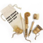Custom Dish Brush Set Manufacturer - Natural Bamboo Wooden Dish Scrub Brush Set