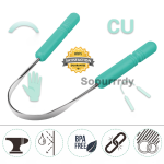 Custom Tongue Cleaner Factory - Plastic Handle Stainless Steel Tongue Scraper Brush