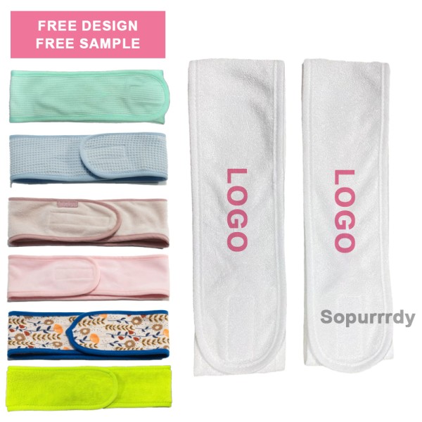 Custom Headband Factory - Washable Terry Cloth Embroidery Logo Headband