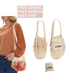 Custom Grocery Bag Factory - Portable Reusable Cotton Mesh Fruit Vegetable Bag