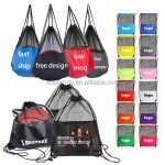 Promotional Nylon Polyester Backpack Manufacturer - Custom Logo Drawstring Backpack