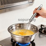 Custom Egg Beater Manufacturer - Stainless Steel Wooden Handle Manual Whisk