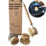 Custom Dish Brush Factory - Gentle Eco Bamboo Scrubber Plant Sponge Brush