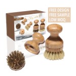 Custom Dish Brush Manufacturer - Natural Sisal Coconut Palm Fiber Wood Brush