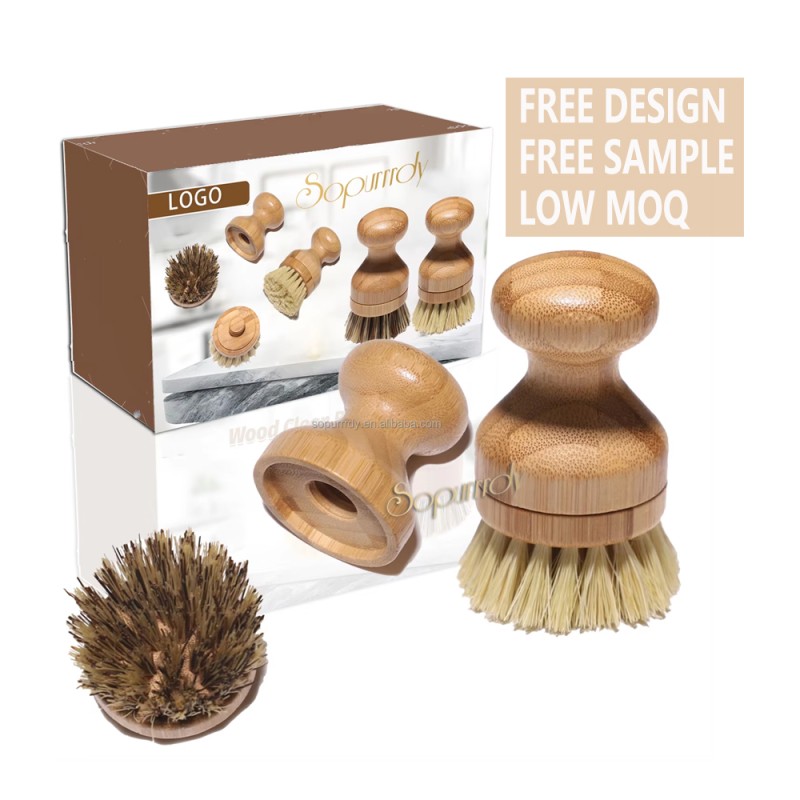 Custom Dish Brush Manufacturer - Natural Sisal Coconut Palm Fiber Wood Brush