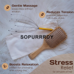 Custom Hair Brush Set Manufacturer - Bamboo Detangling Scalp Massager Comb Set