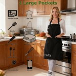 Custom Kitchen Apron Factory - Waterproof Canvas Button Decoration Chef Apron