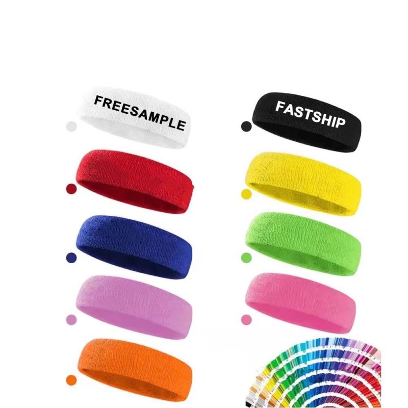 Custom Sports Headband Manufacturer - Unisex Cotton Terry Clath Athletic Headband