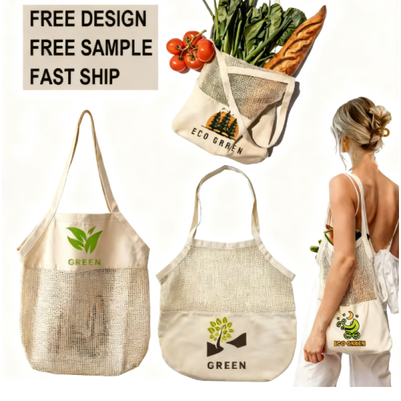 Large Mesh Bag Factory - Reusable Cotton Net String Grocery Produce Bag