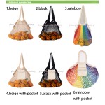 Custom Grocery Bag Factory - Portable Reusable Cotton Mesh Fruit Vegetable Bag