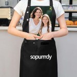 Custom Kitchen Apron Factory - Waterproof Canvas Button Decoration Chef Apron