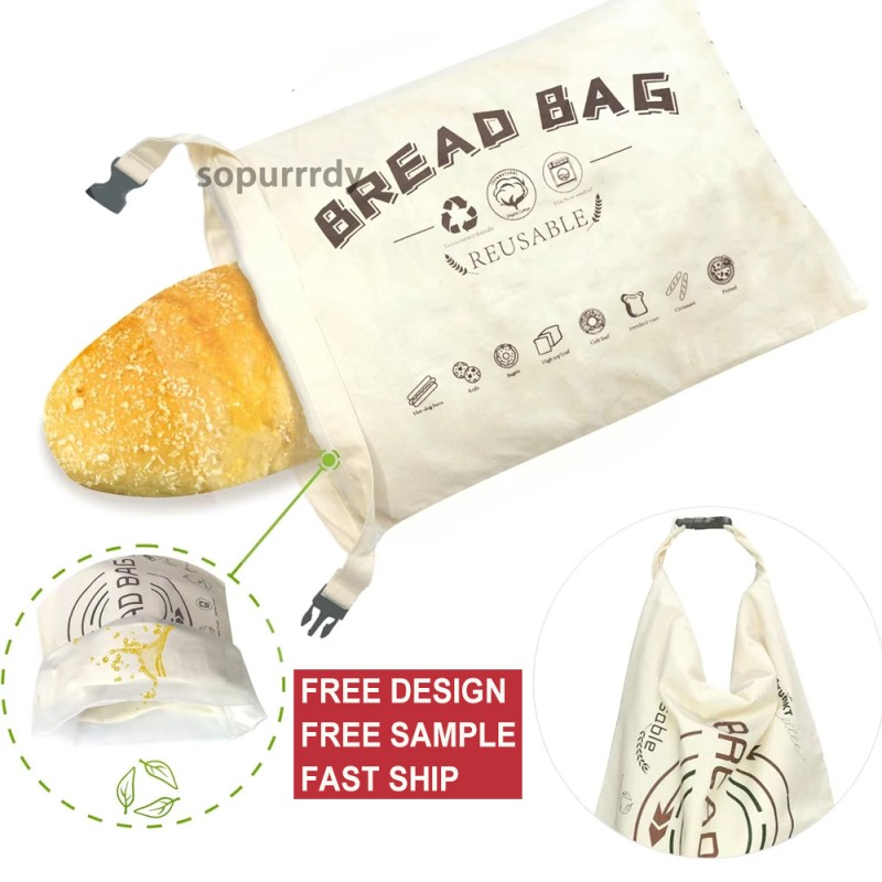 Custom Bread Bag Manufacturer - Reusable Organic Cotton Fresh-keeping Loaf Pouch