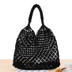 Custom Handbag Manufacturer - Women Crochet Cotton Rope Beach Mesh Handbag