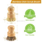 Custom Dish Brush Manufacturer - Bamboo Dish Scrub Brushes Set Wooden Cleaning Brush