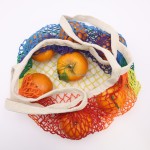 Custom Tote Bag Factory - Colorful Gradient Reusable Cotton Mesh Beach Bag