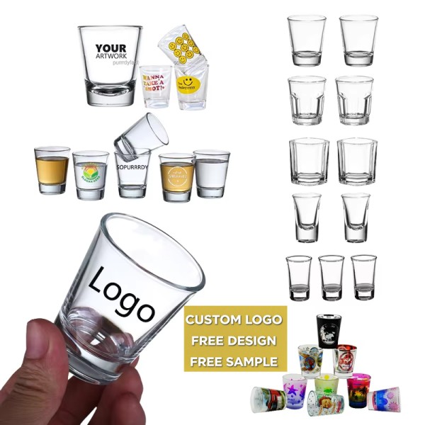Custom Shot Glasses Manufacturer - 2oz Logo Tequila Espresso Coffee Cups