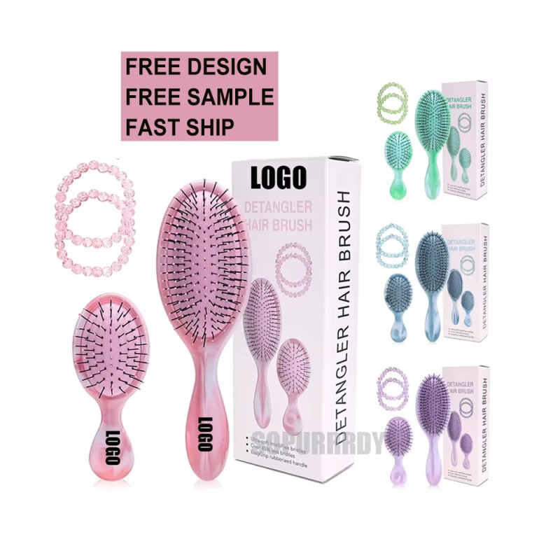 Detangler Hairbrush Factory - 4 Pack Wet Dry Hair Brush for All Hair Types