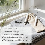 Custom Tongue Scraper Factory - Plastic Handle 304 Stainless Steel Tongue Cleaner