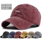 Custom Baseball Cap Manufacturer - 6 Panel Dad Hat Logo Embroidery Washed Cap