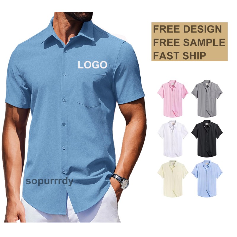 Custom Shirt Manufacturer - Men's Party Gift Sleeve Oxford Button Down Tops
