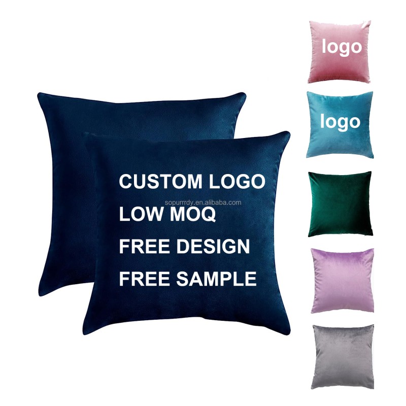 Custom Pillow Cover Factory - Sublimation Printing Velvet Square Throw Cushion Case
