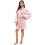 Custom Kimono Robe Factory - Women Cotton Satin Short Bathrobe Bridesmaid Gift