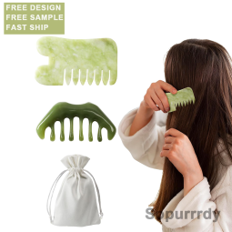 Custom Scalp Massager Manufacturer - Jade Meridian Head Massage Tool Gua Sha Comb