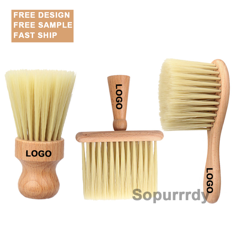 Custom Neck Duster Factory - Salon Hair Cutting Nylon Bristles Beech Wood Brush
