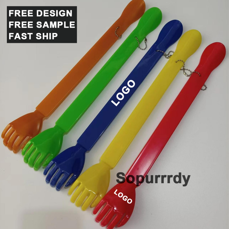Custom Shoe Horn Manufacturer - Plastic Hand Back Scratcher 2 in 1 Multi Tool