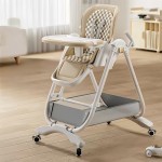 Baby High Chair - Adjustable Footrest Backrest