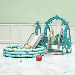 Slide and Swing Set - Basketball Hoop Combo