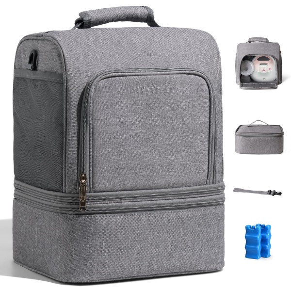 Breastmilk Cooler Bag Factory - 6 Bottles Double Layer Feeding Pump Backpack
