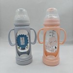 Glass Feeding Bottle - 240ml Wide Neck Handles