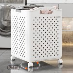 Laundry Basket - Large Plastic Foldable with Wheels