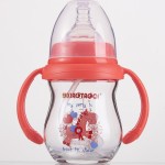 Glass Baby Bottle - Wide Neck Handles Design