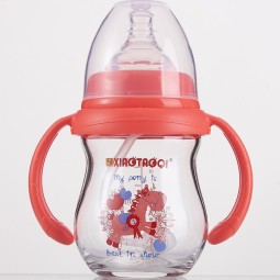 Glass Baby Bottle - Wide Neck Handles Design