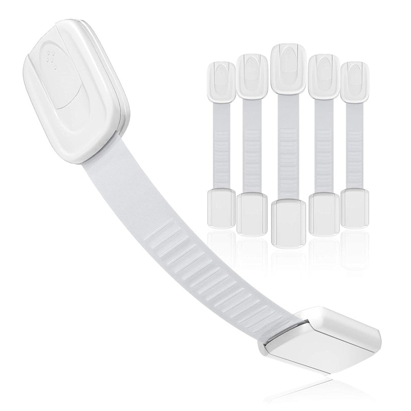 Drawer Child Lock Supplier - White ABS Safety Lock 3M Adhesive