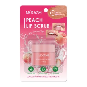 OEM Peach Blueberry Watermelon 3 Flavors Lip Scrub Natural Lip Care Exfoliator Lightening 15g Private Label  MOOYAM Lip Scrub
