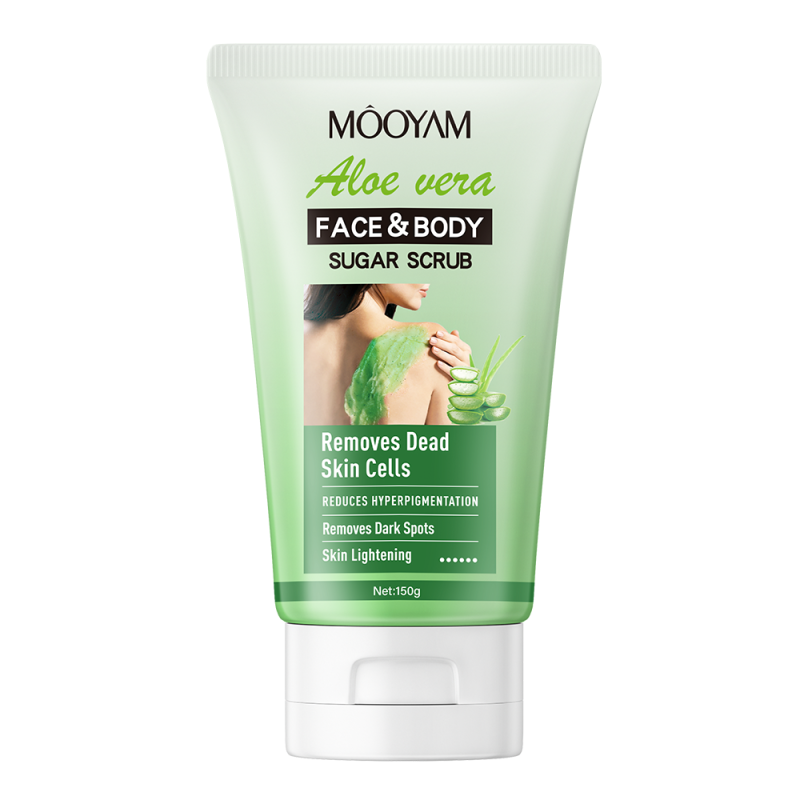 Private Label Natural Matcha Aloe Vera Face and Body Scrub for Exfoliating Whitening Brightening MOOYAM OEM Sugar Body Scrub
