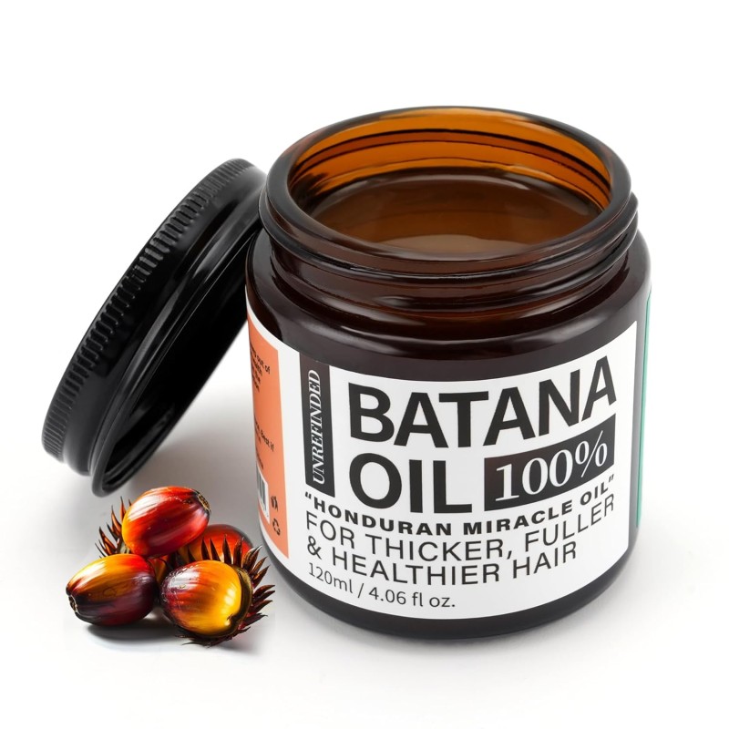 Organic 100% Hair Growth Oil Batana Oil for Hair Growth Frizz, Split Ends, Texture & Shine, 4.06 Ounce Jar