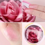 自定义私人标签素食花形状3D玫瑰腮红高光彩妆脸颊轮廓胭脂微光花瓣3D玫瑰腮红