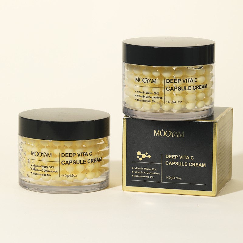 Private Label Deep Vitamin C Golden Hydrating Jelly Face Moisturizer Skincare Anti Aging Capsule Cream